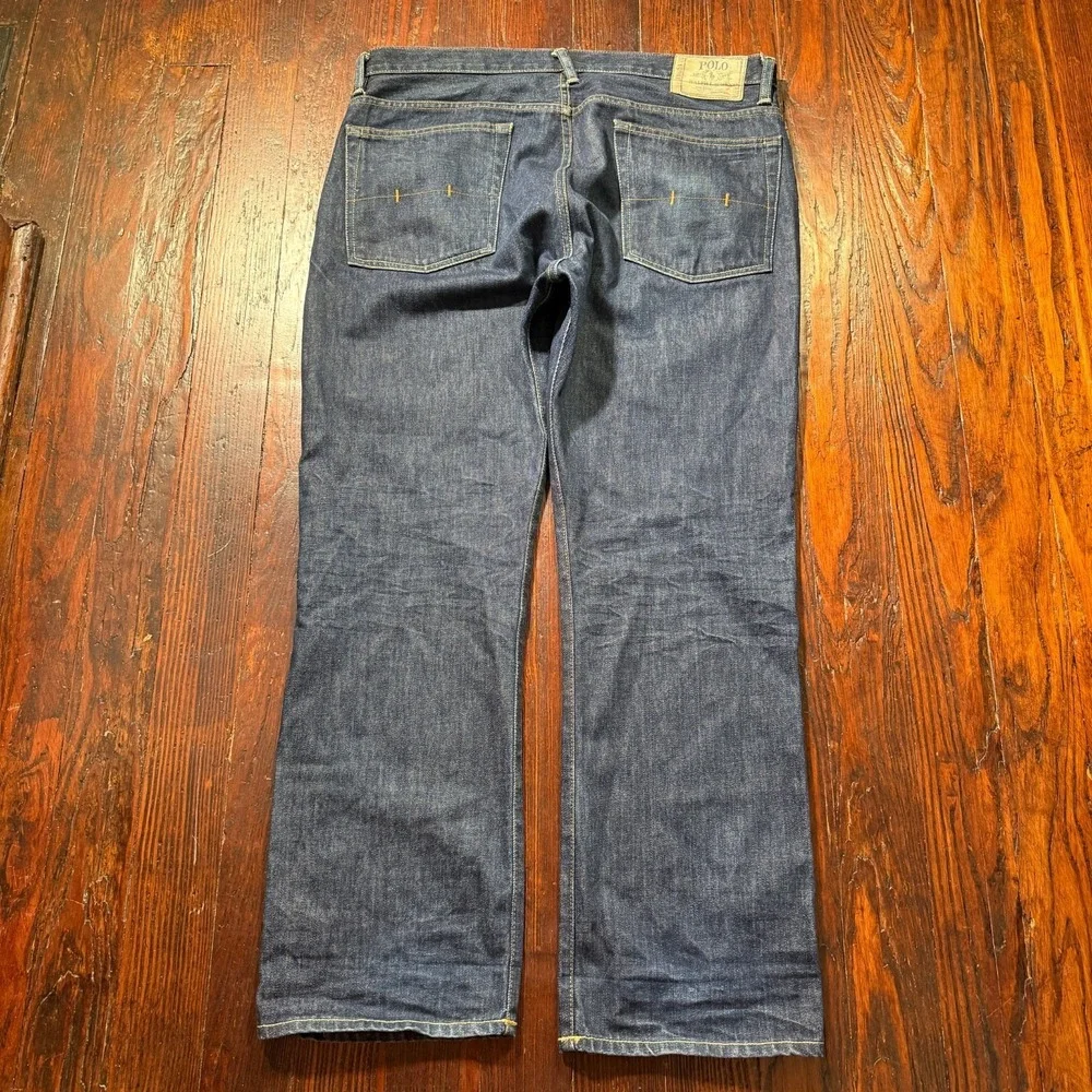Vintage Polo Ralph Lauren Vintage 67 Jeans Mens 36x30 Blue‎ Dark Wash Whiskers